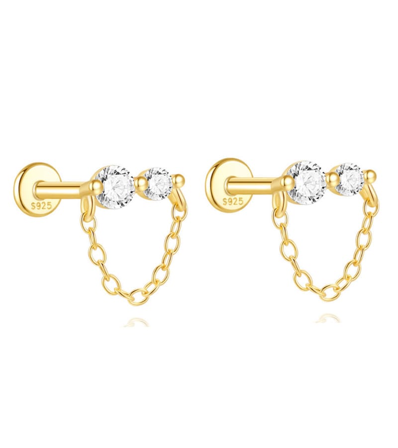 Custom 925 Silver Cz Dangle Earrings