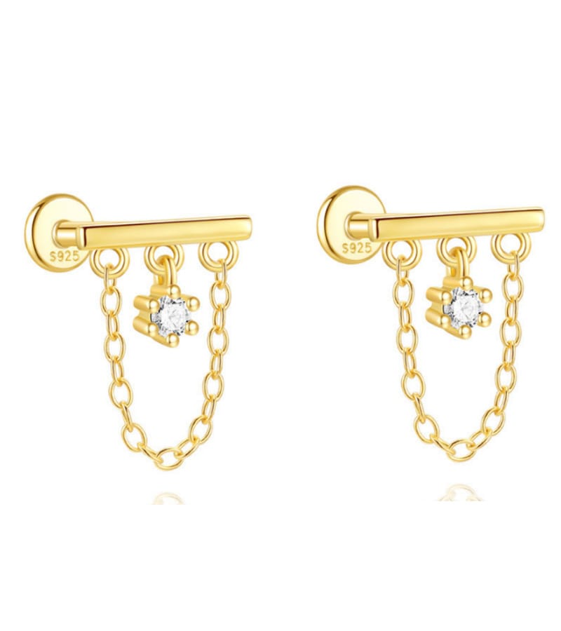 Gold Cubic Zirconia Drop Earrings Supplier Style