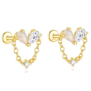 Opal Drop Earrings Silver - E00263