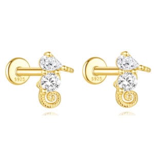 Claire's Cubic Zirconia Square Stud Earrings in Silver Wholesale - E00265