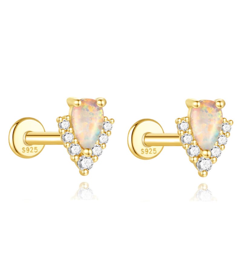 Opal Sterling Silver Stud Earrings for Jewelry Brands