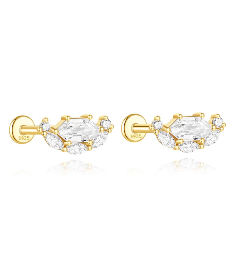 Sterling Silver Cubic Zirconia Stud Earrings Supplier Style