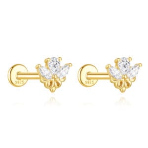 Sterling Silver Cubic Zirconia Earrings Studs Supplier Style - E00274