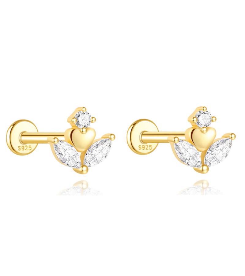 Cubic Zirconia Sterling Silver Stud Earrings Wholesale