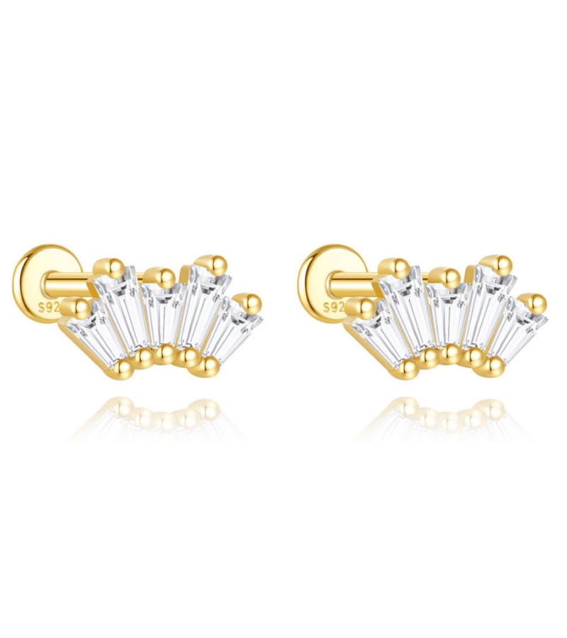 Silver Zirconia Stud Earrings for Jewelry Brands