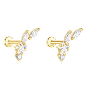 Large Cubic Zirconia Stud Earrings Wholesale - E00283