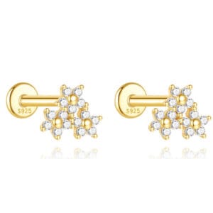 Custom 925 Silver Square Cubic Zirconia Stud Earrings - E00285