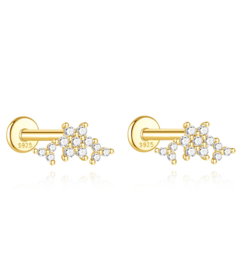 Cubic Zirconia Stud Earrings Square Supplier Style