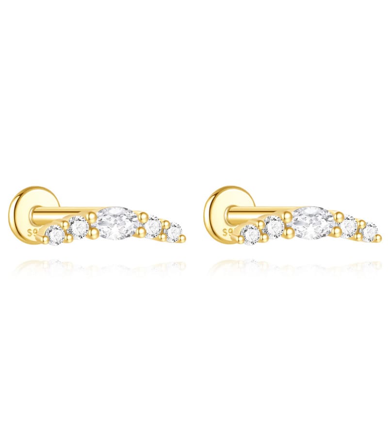 Cubic Zirconia Stud Earrings Gold Wholesale