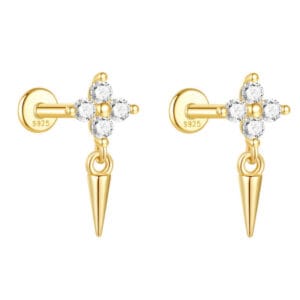 925 Silver Cubic Zirconia Drop Earrings Wedding - E00294