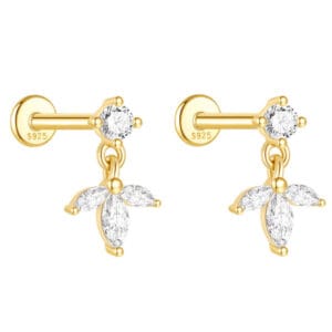 Custom 925 Silver Cubic Zirconia Teardrop Earrings - E00297