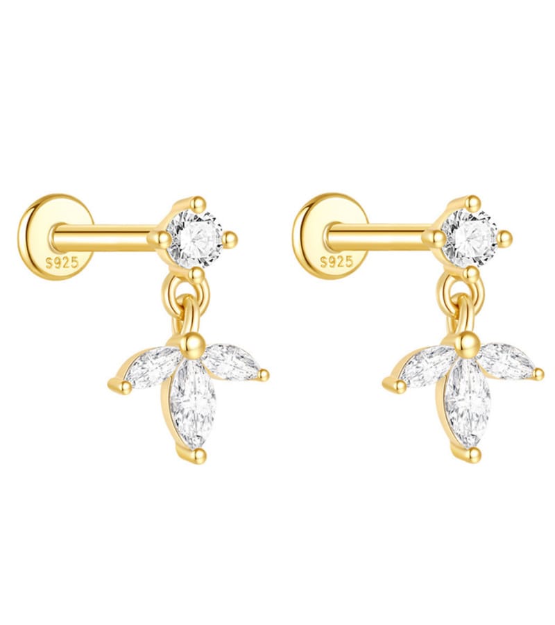 Custom 925 Silver Cubic Zirconia Teardrop Earrings