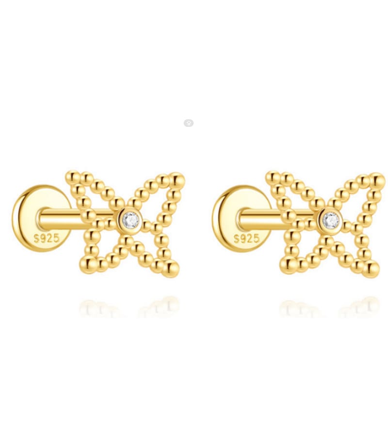 Cubic Zirconia Gold Stud Earrings Wholesale