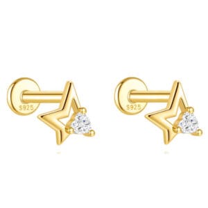 Gold Stud Cubic Zirconia Earrings Supplier Style - E00316