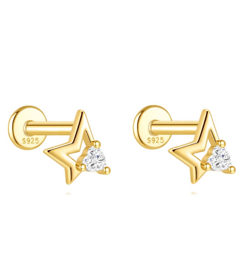 Gold Stud Cubic Zirconia Earrings Supplier Style