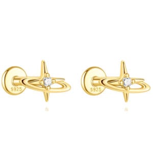 Big Cubic Zirconia Stud Earrings - E00317