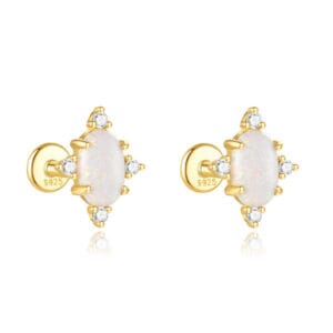 Opal Silver Stud Earrings for Jewelry Brands - E00332