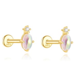 925 Silver Sterling Silver Opal Stud Earrings - E00342