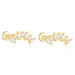 Custom 925 Silver Opal Stud Earrings - E00345