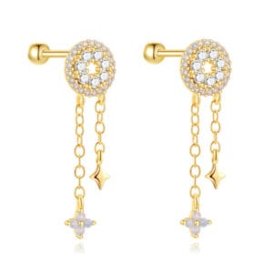 Opal Gold Drop Earrings Wholesale - E00349