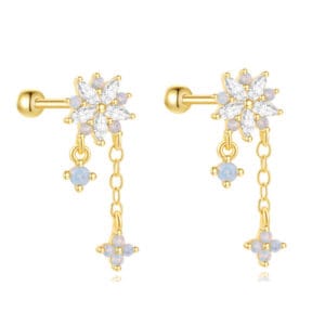 Custom 925 Silver Opal Teardrop Earrings - E00351