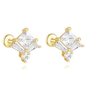 925 Silver Flat Back Silver Stud Earrings - E00360