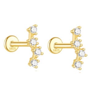 925 Silver Small Silver Stud Earrings - E00366
