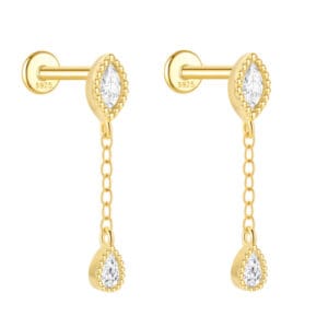Silver and Crystal Drop Earrings for Jewelry Brands - E00368