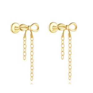 925 Silver Drop Chain Earrings Silver - E00378