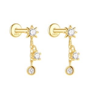 925 Silver Silver Ball Drop Earrings - E00384