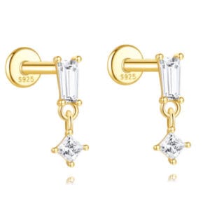 Silver Crystal Earrings Drop Wholesale - E00385