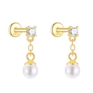 Silver and Pearl Drop Earrings for Jewelry Brands - E00386