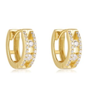 Cubic Zirconia Gold Hoop Earrings for Jewelry Brands - E00398