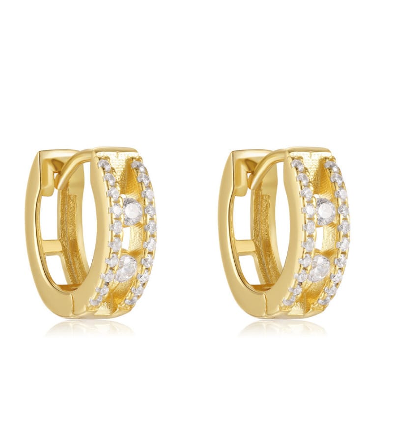Cubic Zirconia Gold Hoop Earrings for Jewelry Brands