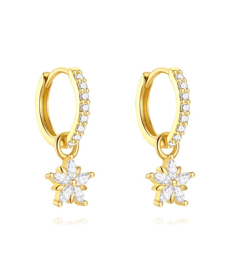 Custom 925 Silver Gold Cubic Zirconia Hoop Earrings