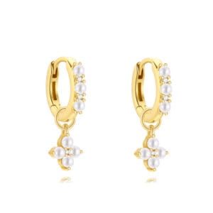 Pearl Hoop Earrings Silver - E00401