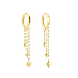 925 Silver Long Dangle Silver Earrings - E00408