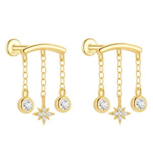 Sterling Silver and Cubic Zirconia Earrings for Jewelry Brands - E00413