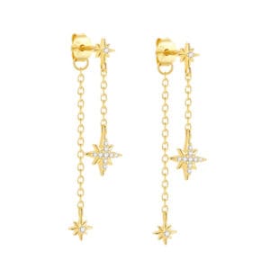 925 Silver Drop Earrings Silver Long - E00430