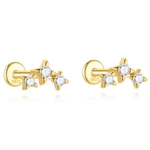 Small Silver Stud Earrings Flat Back - E00441