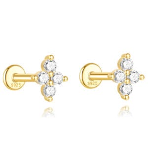 Silver Flat Back Stud Earrings Wholesale - E00449