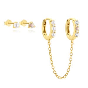 Opal Dangle Earrings Gold Wholesale - E00467