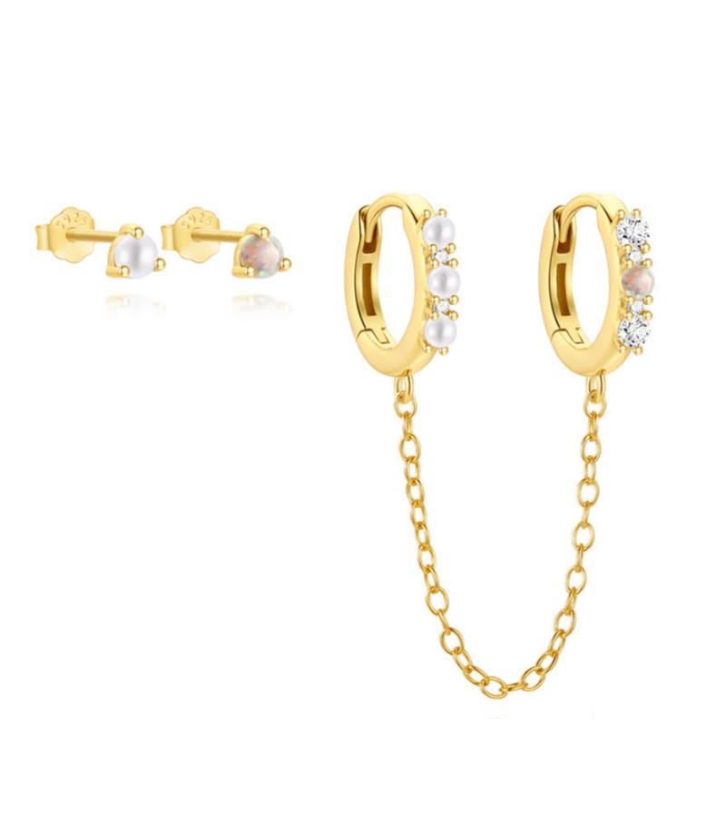 Opal Dangle Earrings Gold Wholesale