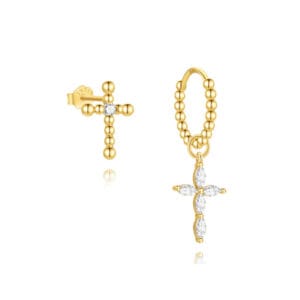 Custom 925 Silver Gold and Silver Drop Earrings - E00475