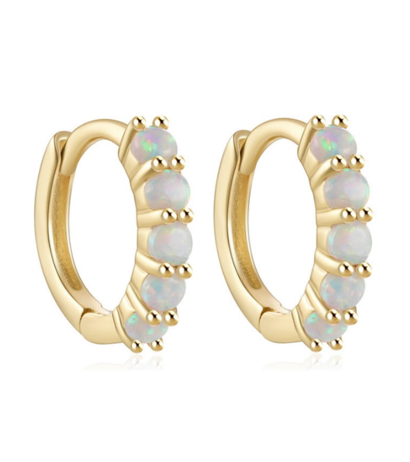 Opal Hoop Earrings