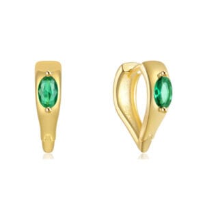 925 Silver Multi Colored Stone Hoop Earrings - E00478