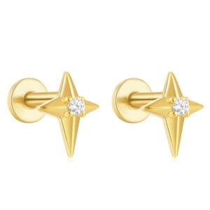 Silver Crystal Stud Earrings Supplier Style - E00482