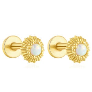 Small Opal Stud Earrings Wholesale - E00485