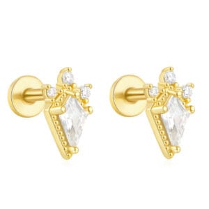 Flat Back Stud Earrings Sterling Silver for Jewelry Brands - E00486
