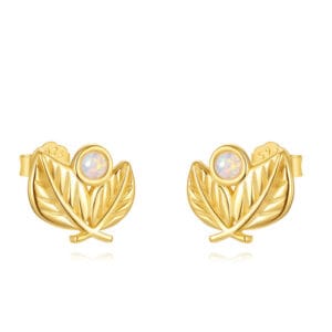 925 Silver Real Opal Stud Earrings - E00496